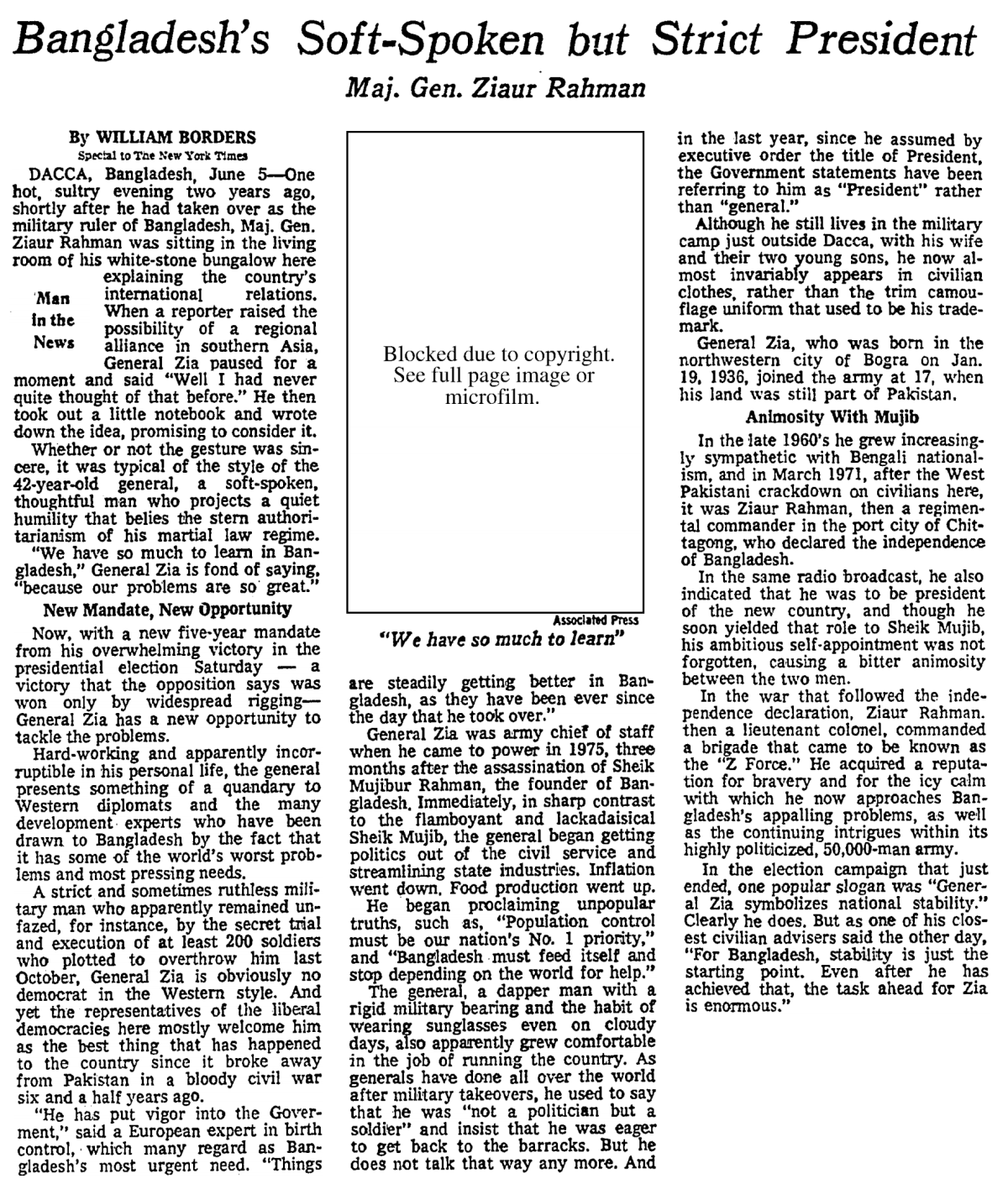 Bangladesh’s Soft‐Spoken but Strict&nbsp;President