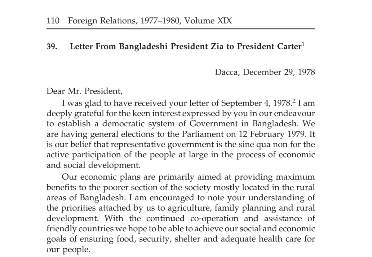 Zia’s letter to President Carter on Ganges water&nbsp;sharing
