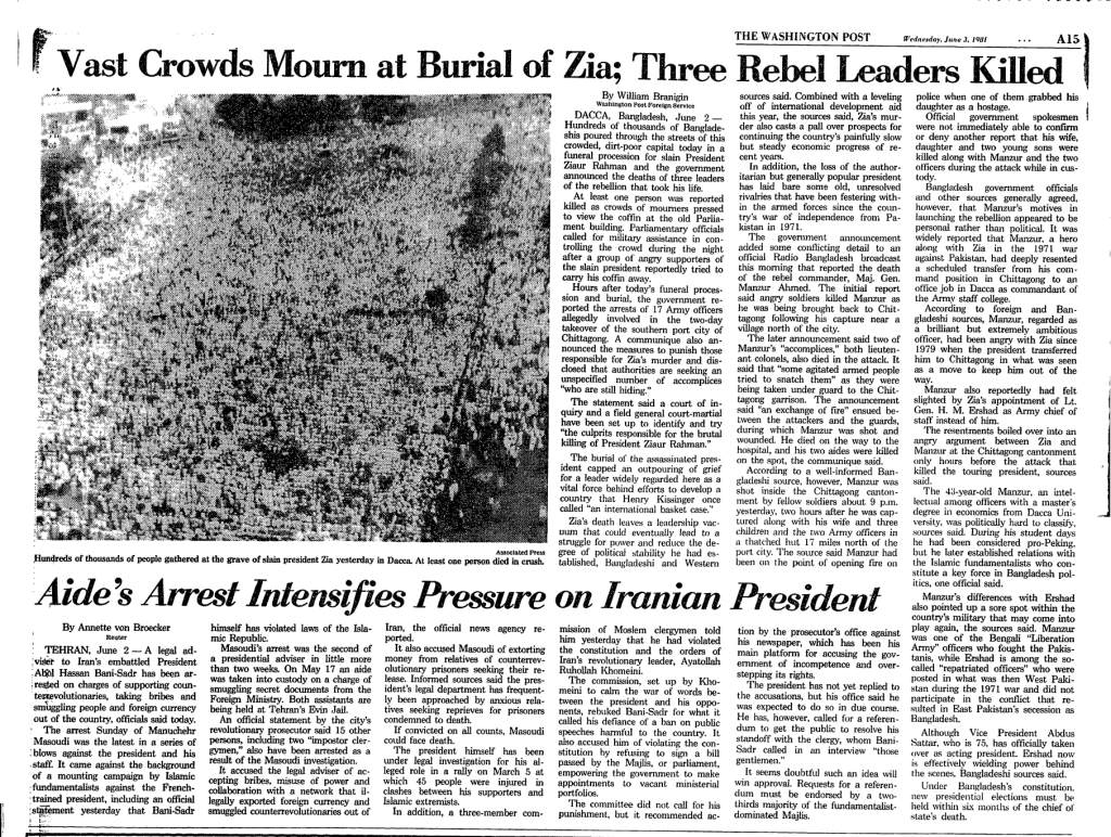 Vast Crowds Mourn at Burial of Zia